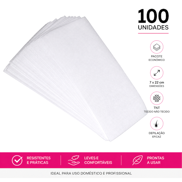 Bandas Depilação Lisas 100 Unidades